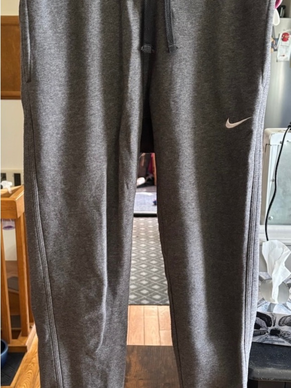 Nike Dark Gray Men’s Jogger Sweatpants with White Swoosh - Picture 1 of 4